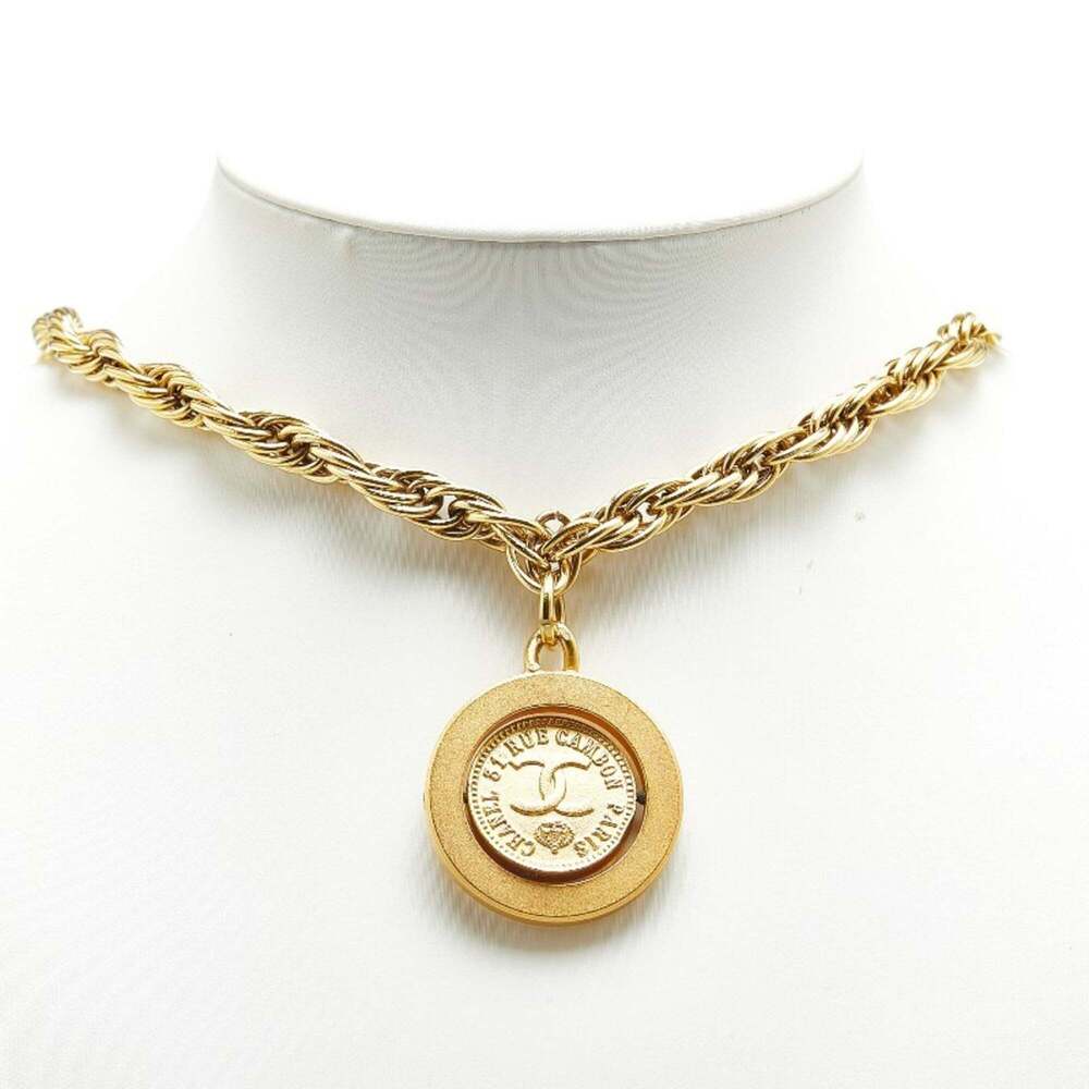 CHANEL Authentic Vintage Gold Logo Necklace - Picture 8 of 8